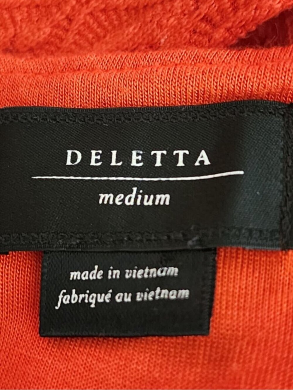 Deletta Orange Textured Jersey Knit Fit & Flare Dress - Picture 7 of 8